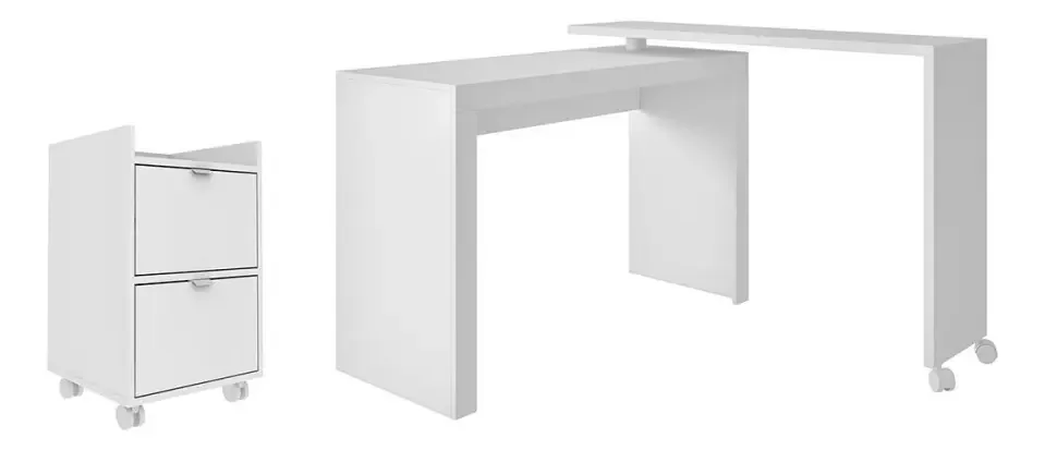 Escritório Completo 2 Gavetas Branco - Brv