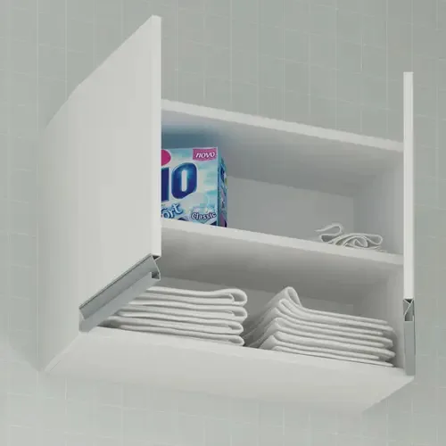 Armário Aéreo Para Lavanderia 2 Portas 1 Prateleira - Branco