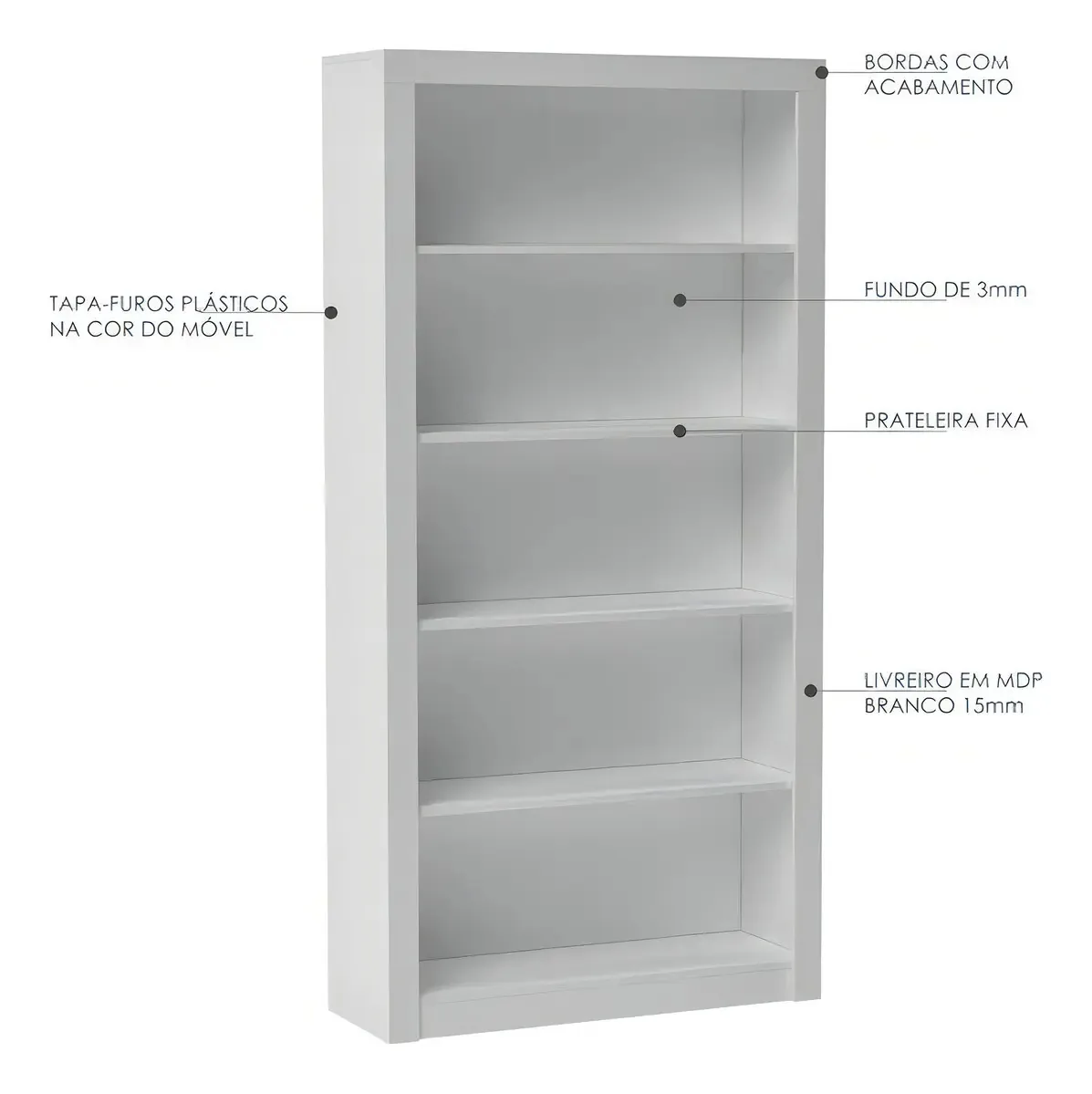 Estante Para Livros Branco - Pnr Móveis