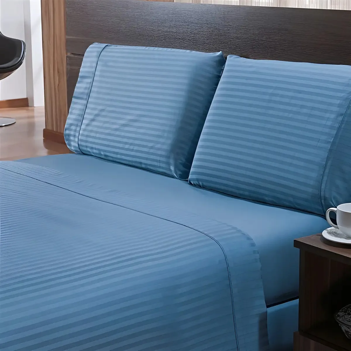 Jogo Cama Stripe 300 F Casal Azul