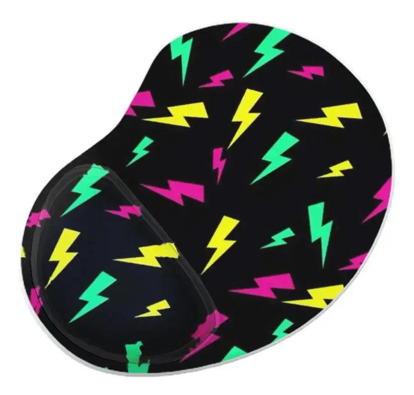 Mouse Pad Ergonomico Gota Raios Coloridos Preto