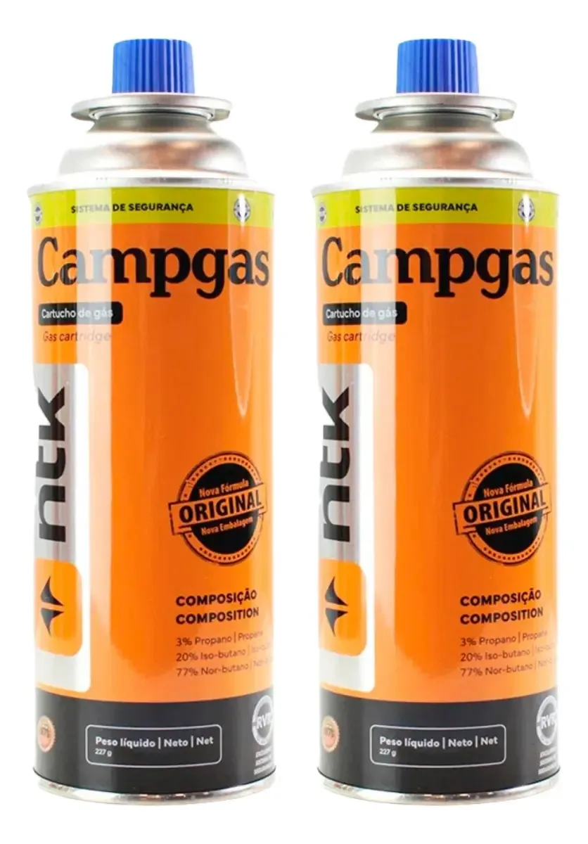 2 Cargas Refil Gás Butano Culinário Maçarico Nautika Solda