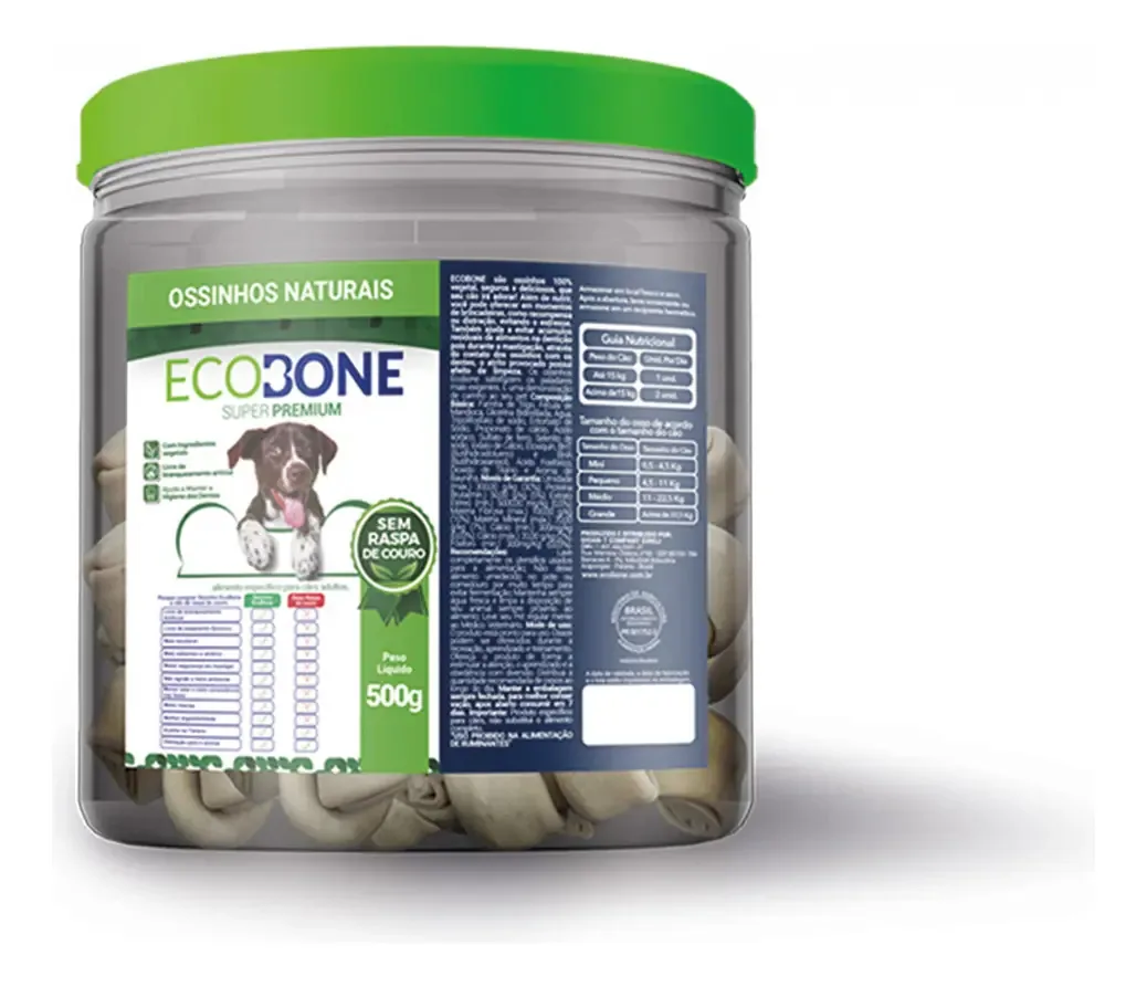 Ossinho Natural 3/4 Ecobone Para Cães 500g