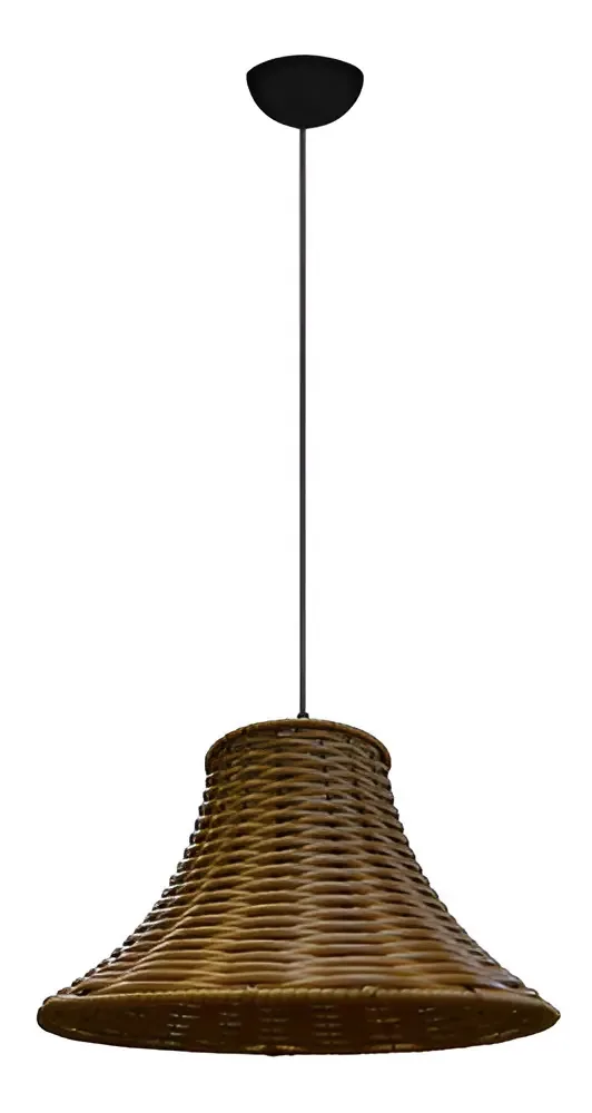 Lustre Pendente Luminária De Junco - Tabaco E Outras Cores Estrutura Areia