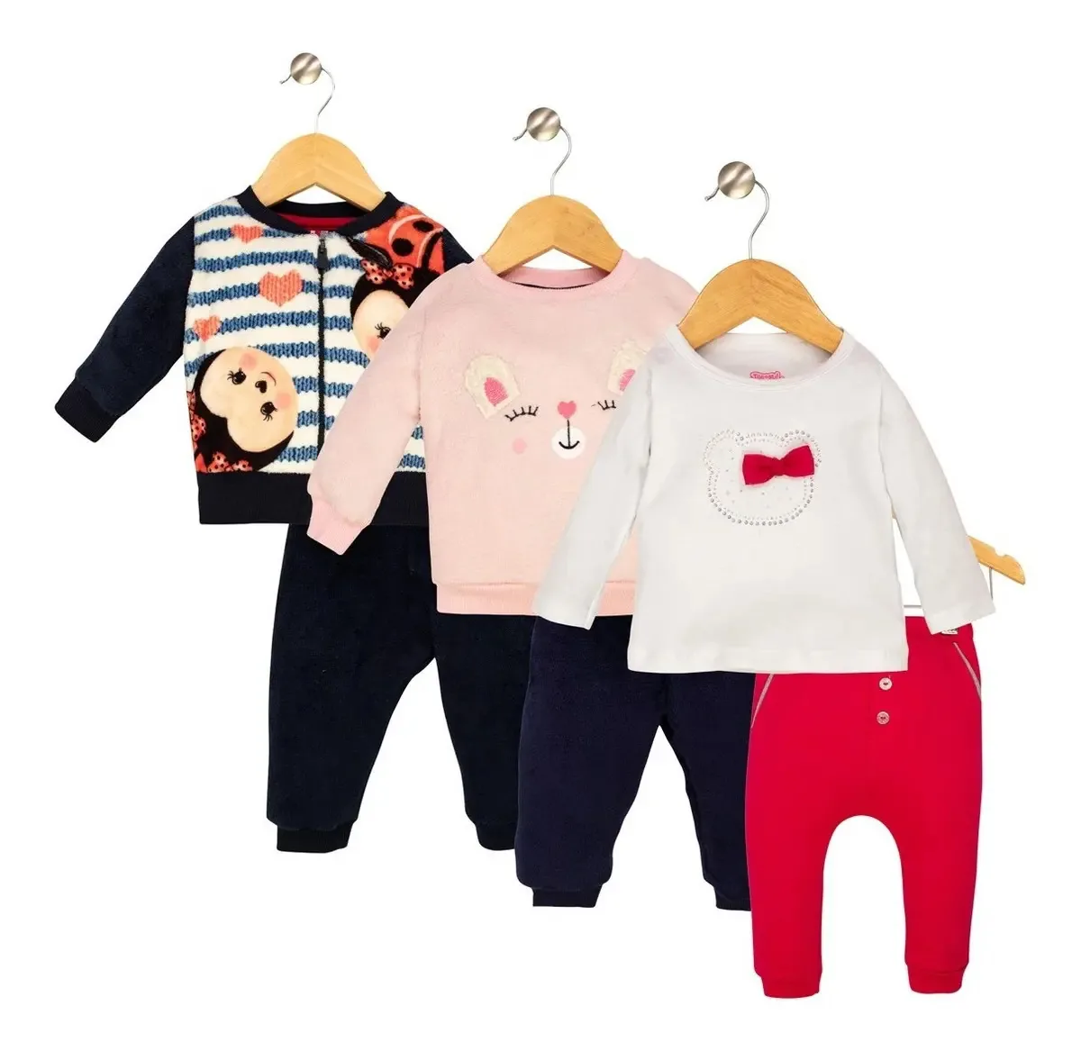 Kit 03 Conjuntos Bebê Menina Tileesul Kitbb4. Cor Kit4b Tamanho M
