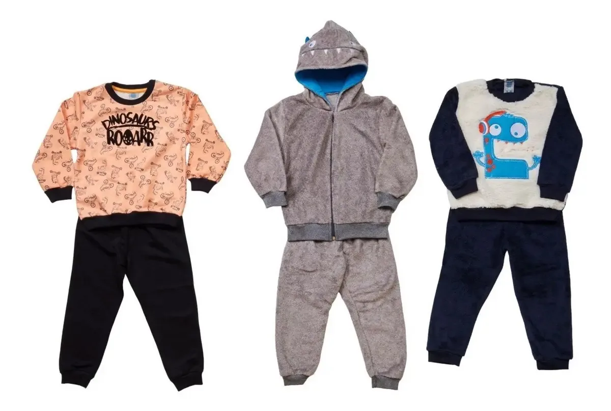 Kit 03 Conjuntos Baby Menino Blusa E Calça Tileesul Cor Kit3a Tamanho 2