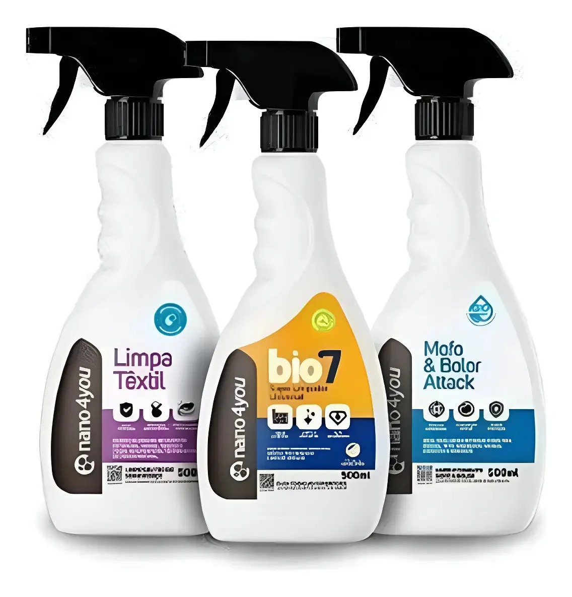 Kit Limpeza Têxtil E Anti Mofo Em Tecidos Nano4you Home