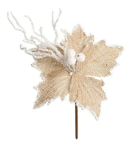 Poinsettia Juta Cru C/branco Cab Curt
