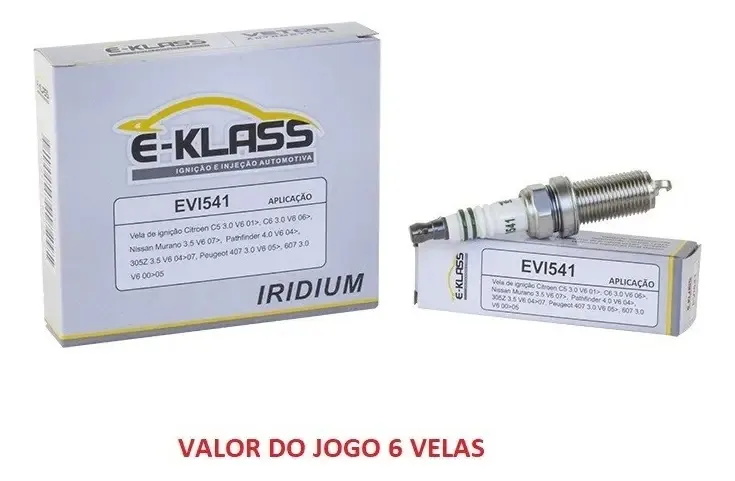 Jogo Vela Ignição Iridium C5 C6 V6 / 407 607 V6 / Pathfinder