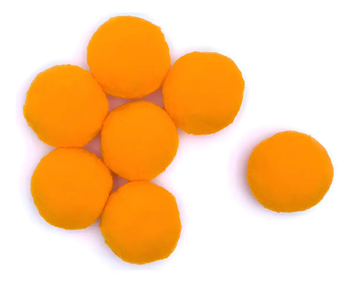 Pompom 10mm Amarelo Gema 100 Unidades Poliéster Luli