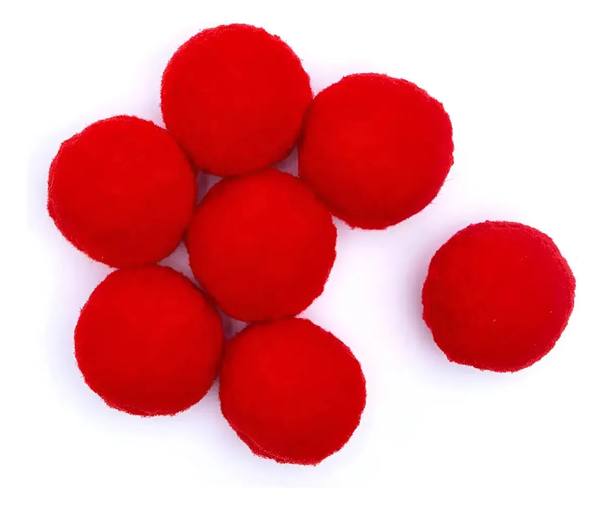 Pompom Luli de Poliéster Vermelho para Artesanato