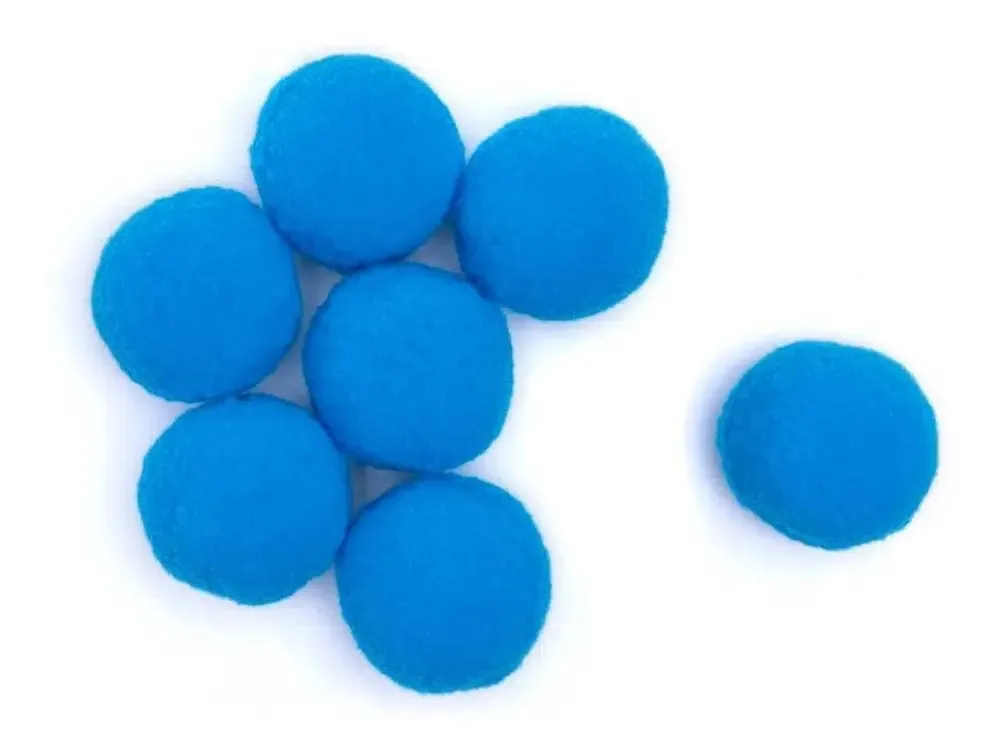 Pompom Luli de Poliéster Azul Médio