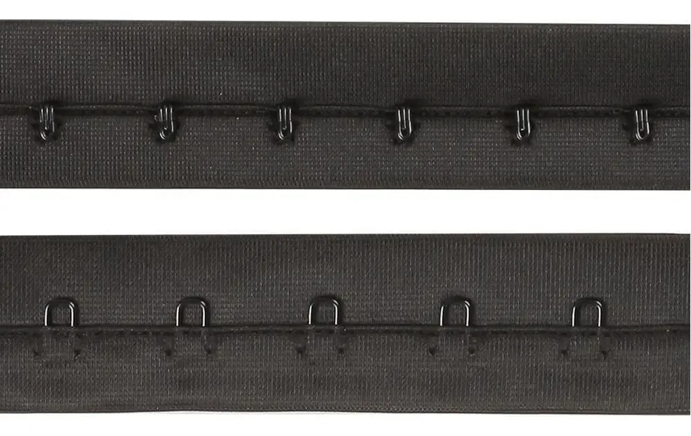 Cadarco Luli Preto 2,5cm x 5m Com Colchete Para Moda e Confecção