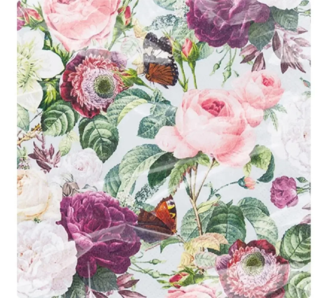 Guardanapo Para Decoupage Botões E Borboletas - 5 Unidades