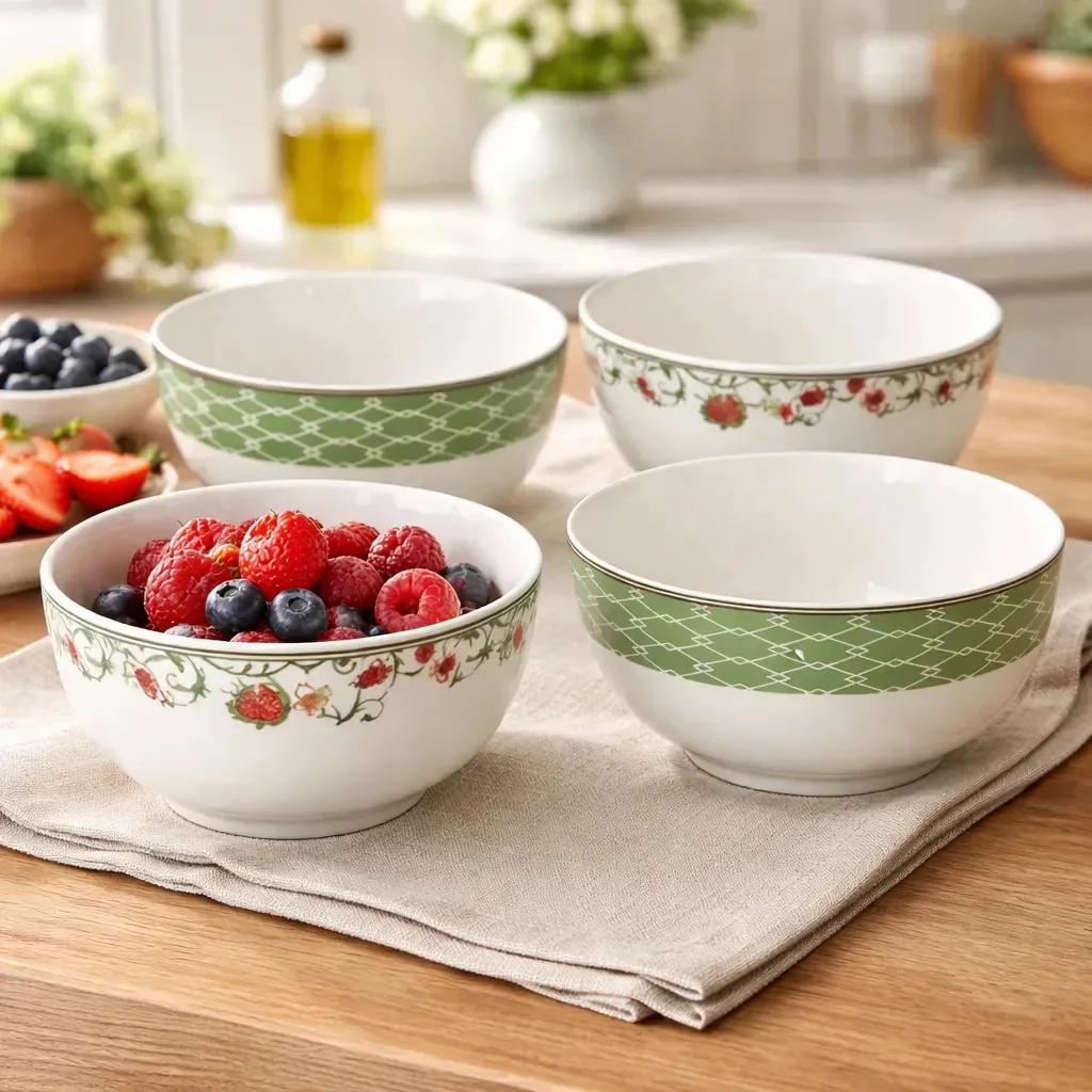 Jogo 4 Tigelas Home&co Porcelana Verde 500ml