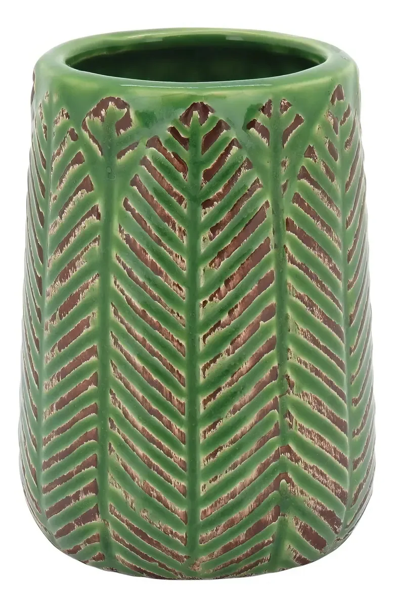 Crispin Vaso Decorativo 9x6x6cm Cerâmica Verde