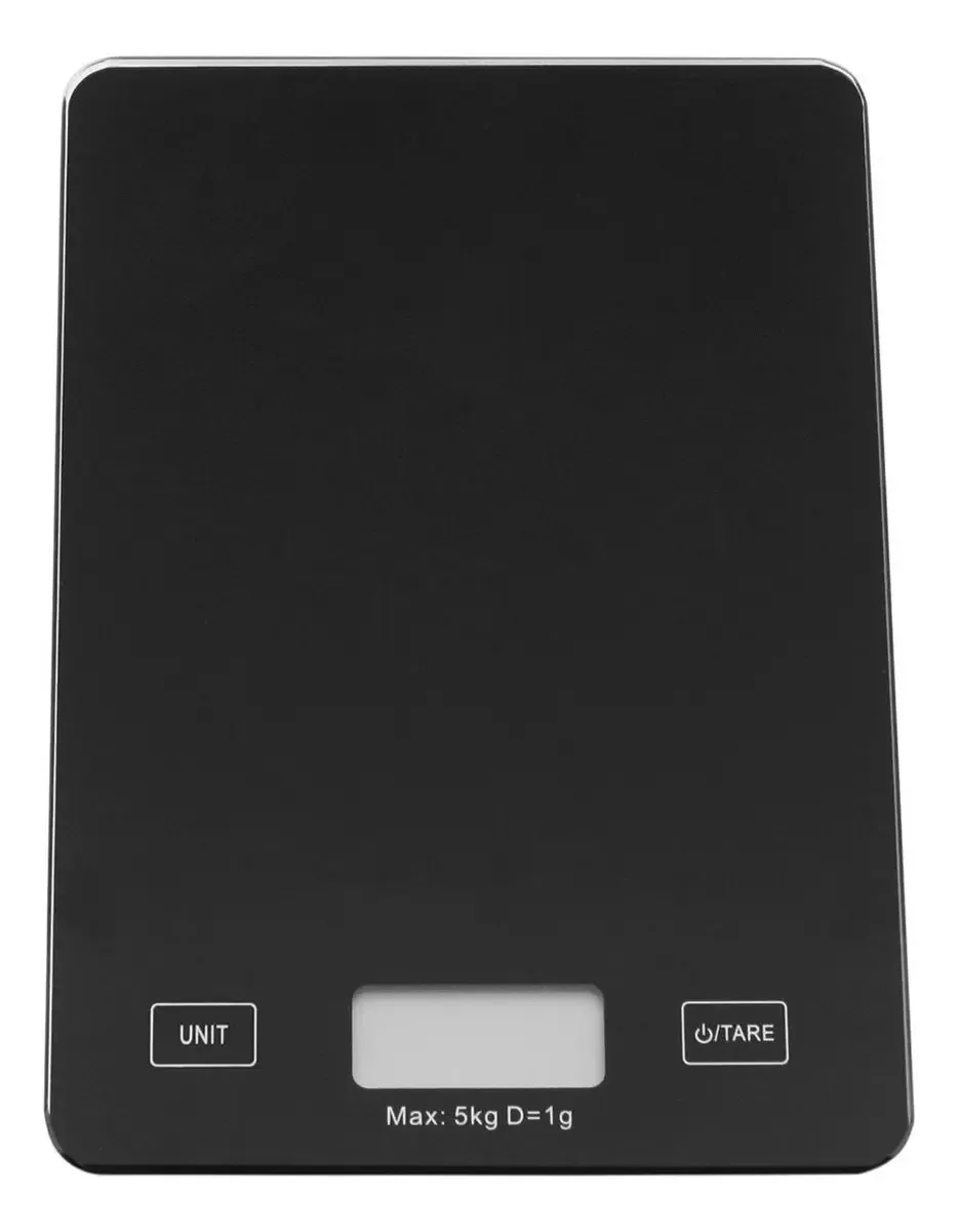 Balança Digital Scale Vidro 5kg 2x15x22cm Preto