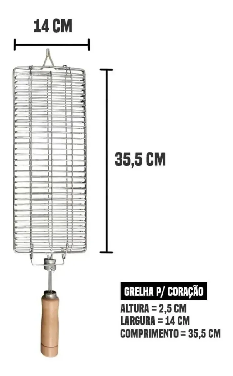 Grelha Para Coração E Carnes De Aço Churrasqueira