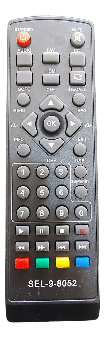 Controle Para Conversor Digital Sky-8052 ( Com Pilhas ) Cor Preto