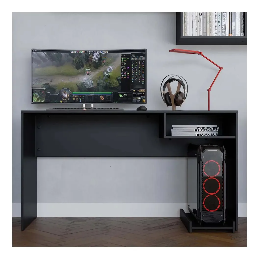 Mesa Gamer Para Computador Pc Notebook 136x45x75 Caemmun Cor Preto