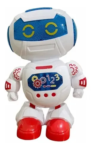 Robo Infantil Dançarino Brinquedo Eletrônico Com Led Cor Branco