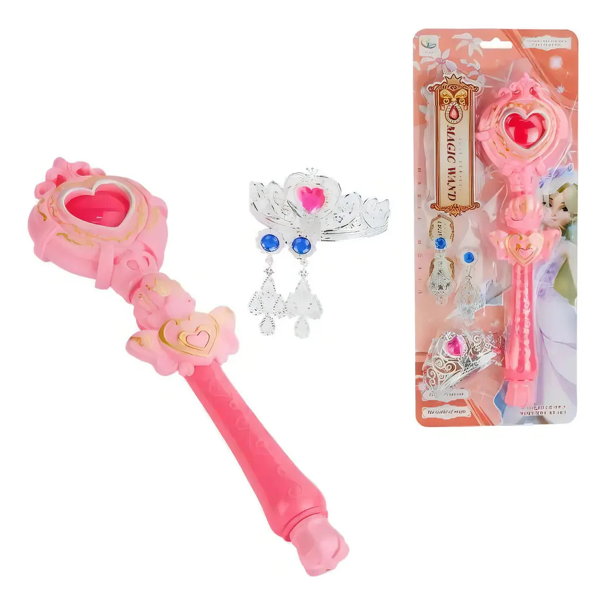 Varinha Plastico Com Luz E Som 34cm Princesa Ped Impex