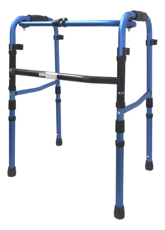Andador Alumínio Dobrável Regulável Prata 7011-s - Macrolife