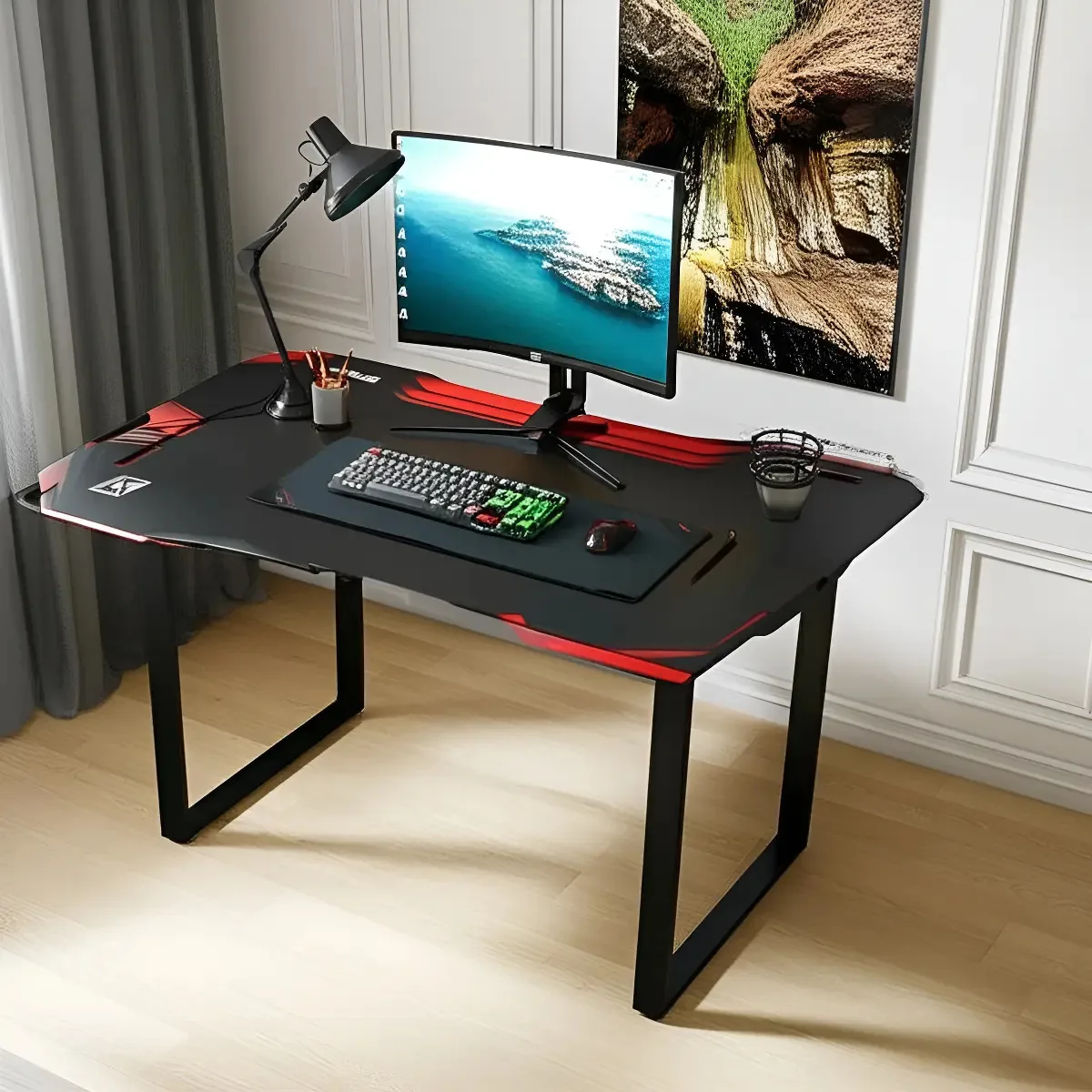 Mesa Gamer Hmg01 Vermelha Fortrek