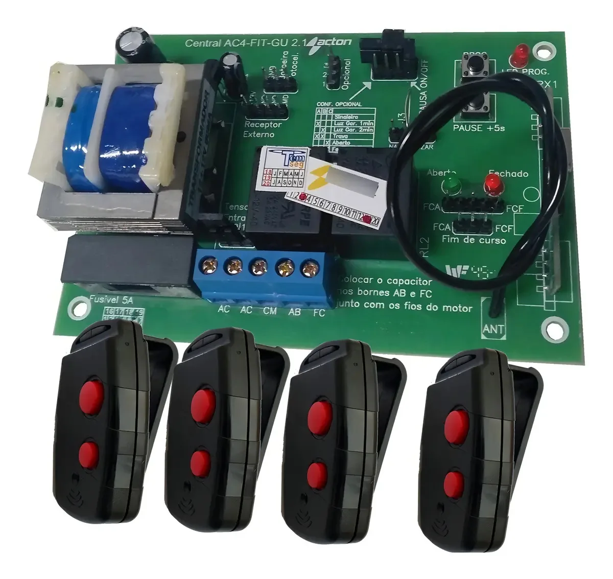 Central Para Portao Garen Ac4 Fit-gu 433mhz Com 3 Controles