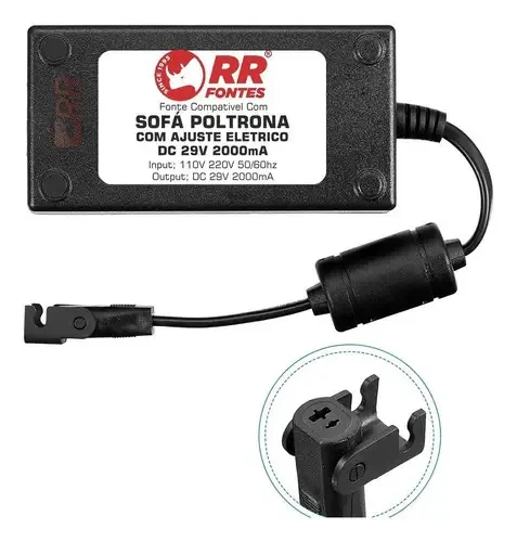 Fonte 29v Rrfontes Comércios De Eletrônicos Preto Para Sofá Reclinável Elétrico