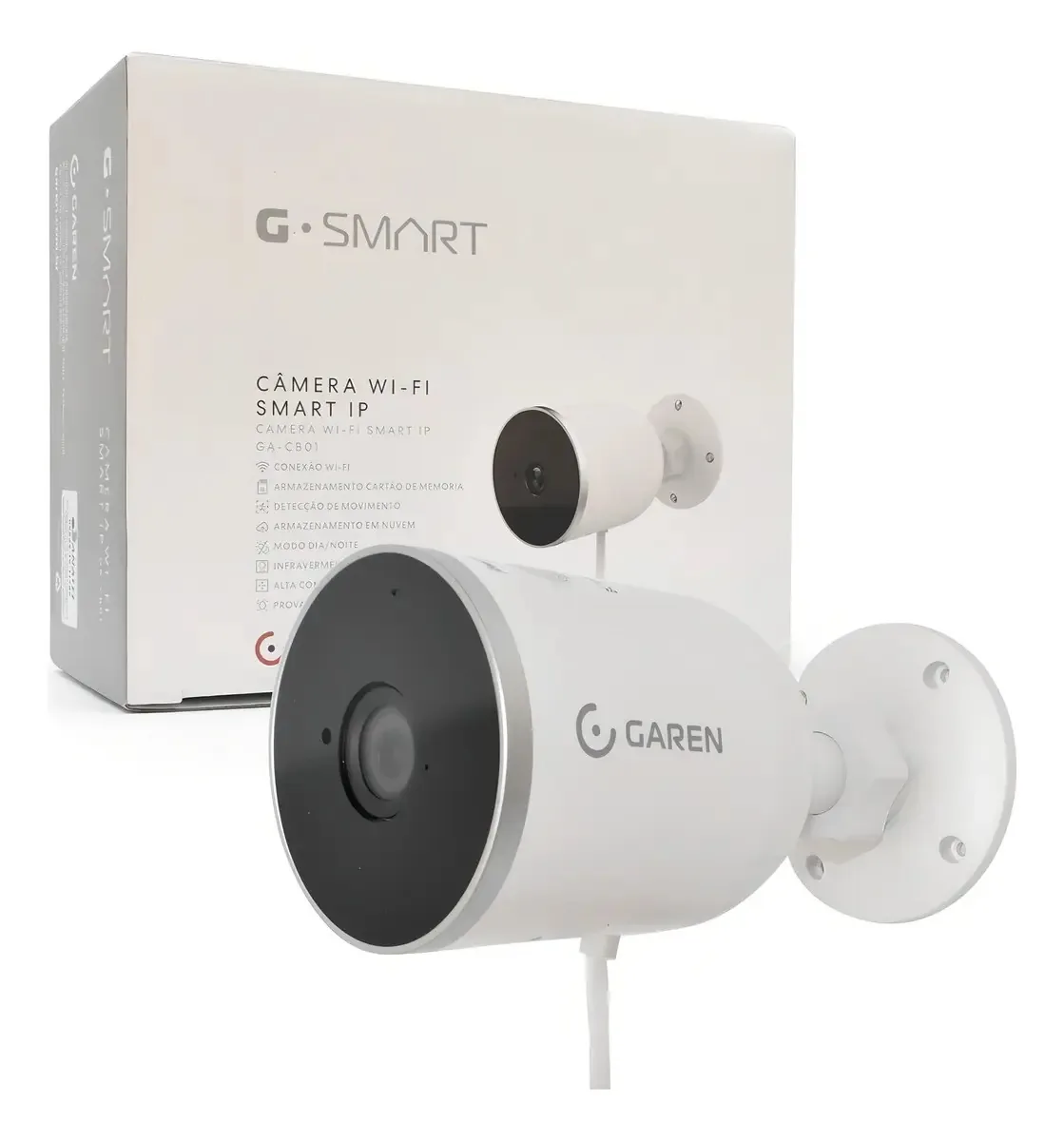Câmera Segurança Ip Smart Hd Bullet 1080p Externa Fixa Garen