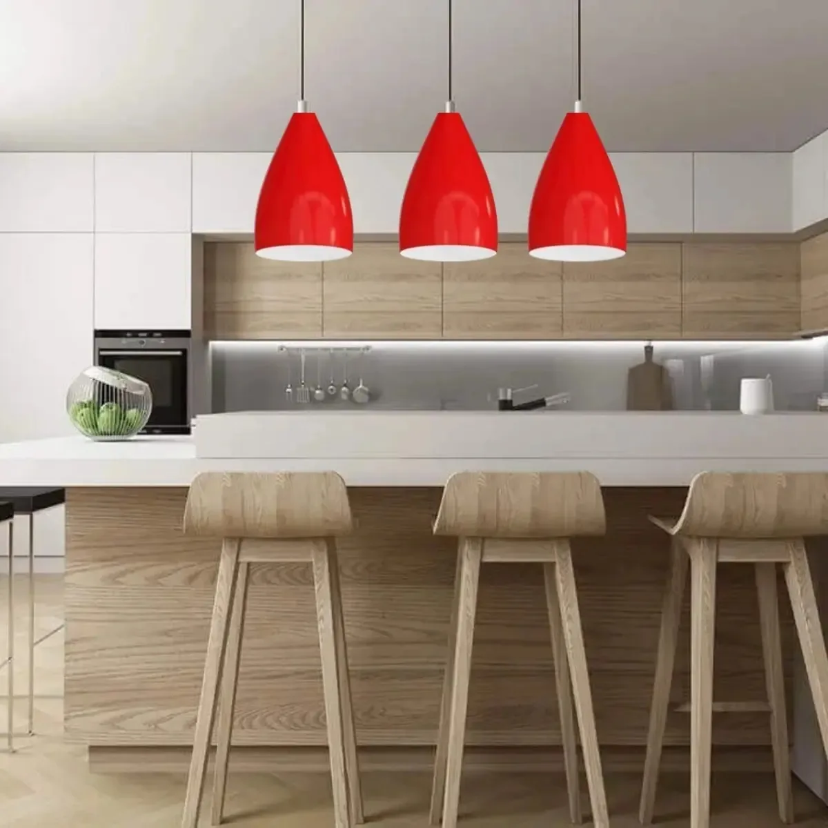 Kit 4 Pendentes Vegas (vermelho / Branco)