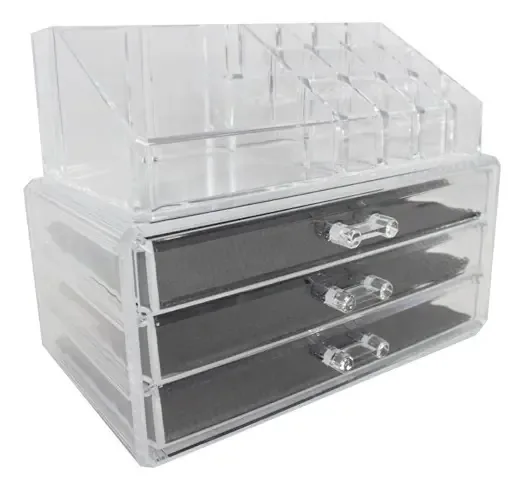 Organizador Para Maquiagem Acrílico 3 Gavetas - Thom30