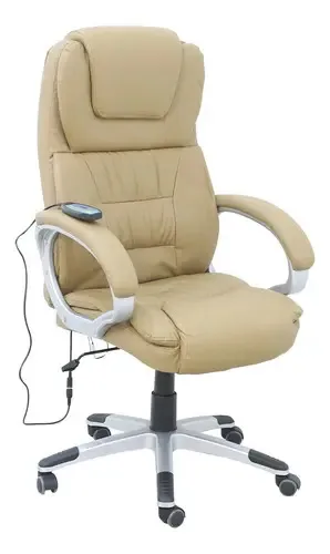 Cadeira Com Massagem E Aquecimento Presidente Luxo - Ncpma Cor Bege