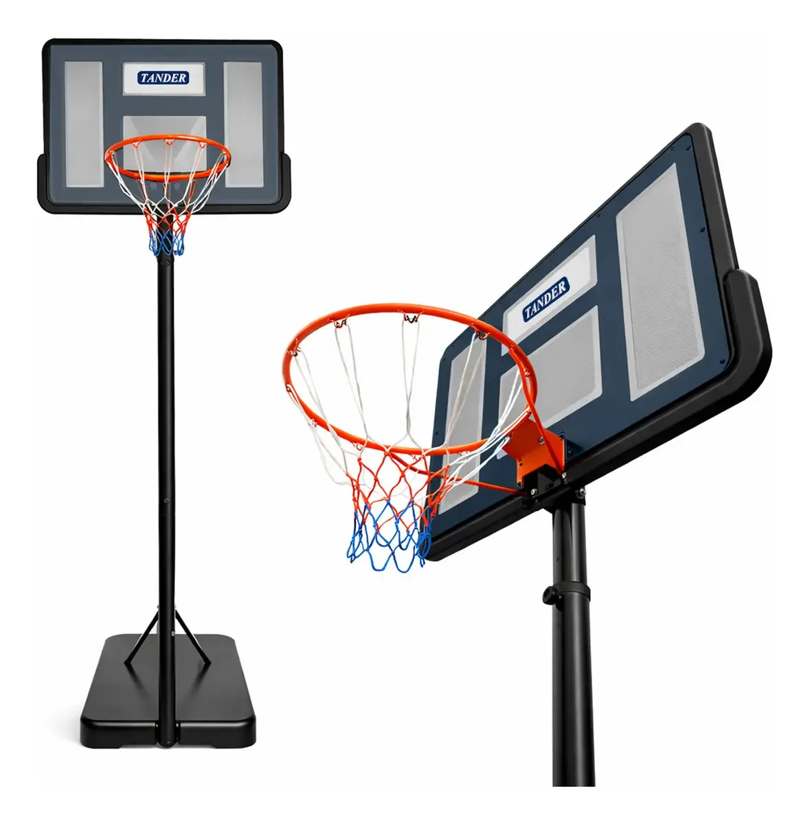 Tabela De Basquete Portátil Móvel Altura Ajustável 1,50 Até