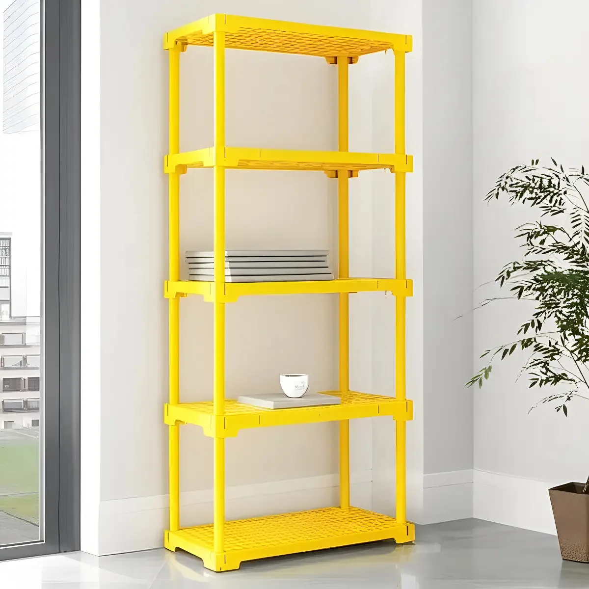 Estante Cube Com 5 Prateleiras Amarelo