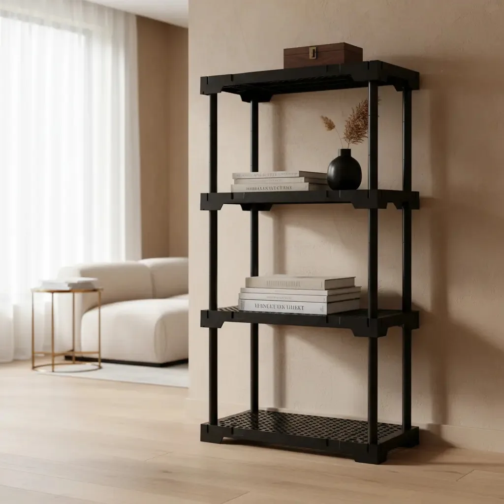 Estante Eco Poly 4 Prateleiras Preto