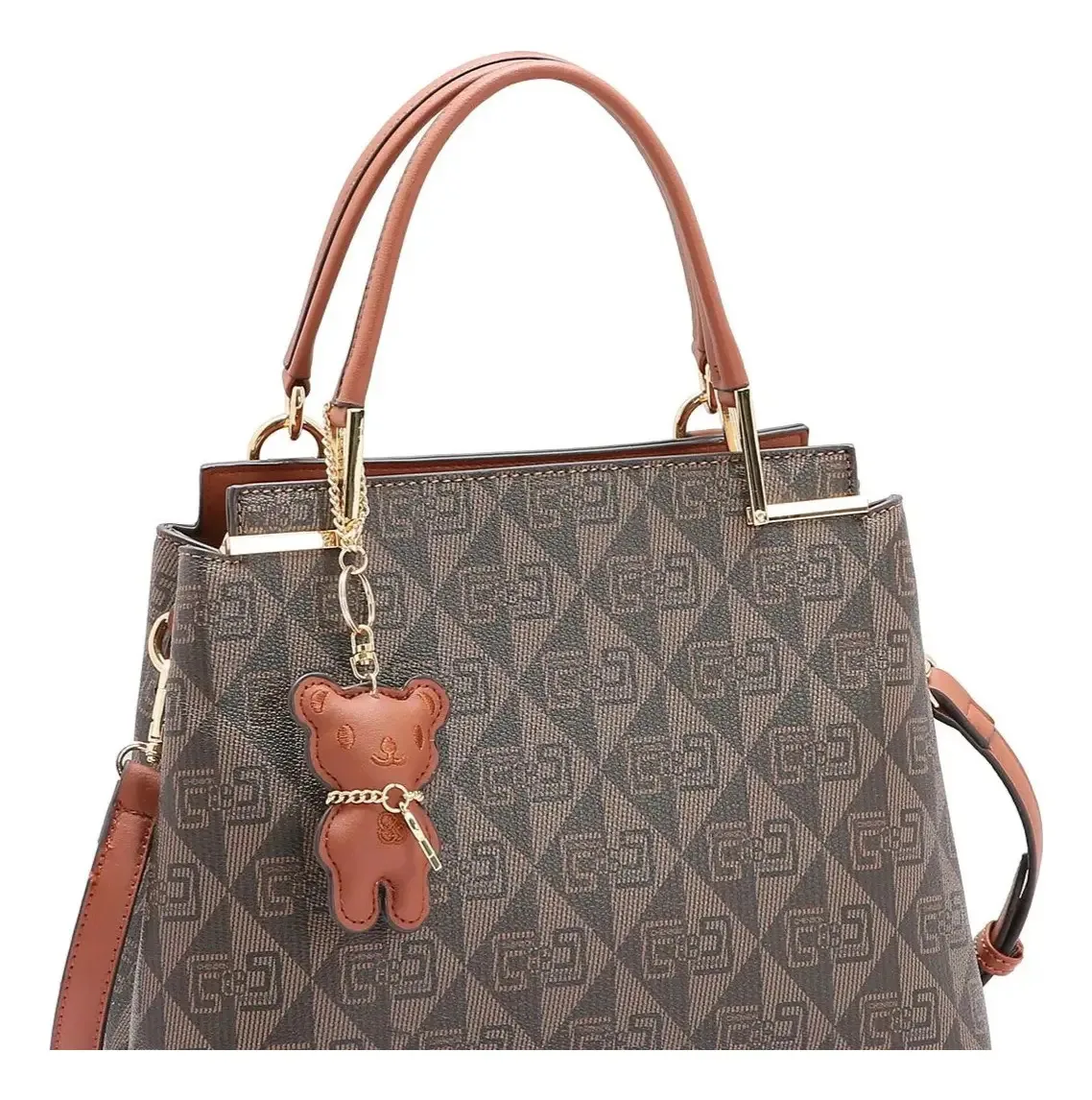 Bolsa Feminina Chenson Monograma Contemporâneo Ombro 3484498 Cor Café Correia De Ombro Caramelo