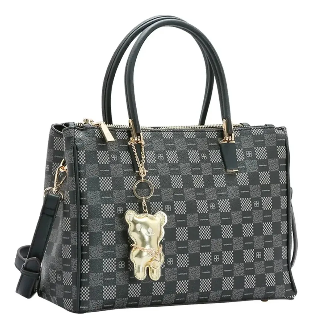 Bolsa Feminina Chenson Monograma Clássico Ombro 3484514 Cor Preto Correia De Ombro Preto