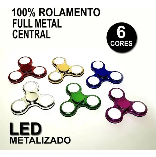 Fidget Hand Spinner Led Programavel Diversas Cores Metalicas Cor Do Spinner Verde Material Do Fidget Spinner Led Metalizado Cor Verde
