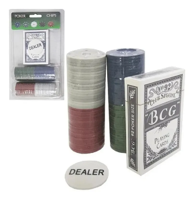 Refil Kit Jogo Poker 80 Fichas 54 Cartas Baralho E Dealer