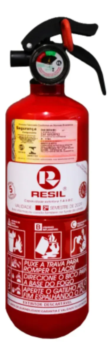Extintor Veicular Válvula Plástica 1kg - Abc Carro/caminhão