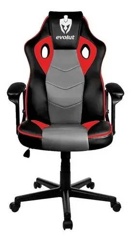 Cadeira Escritório Gamer Evolut Eg903 Hunter Preta/vermelha