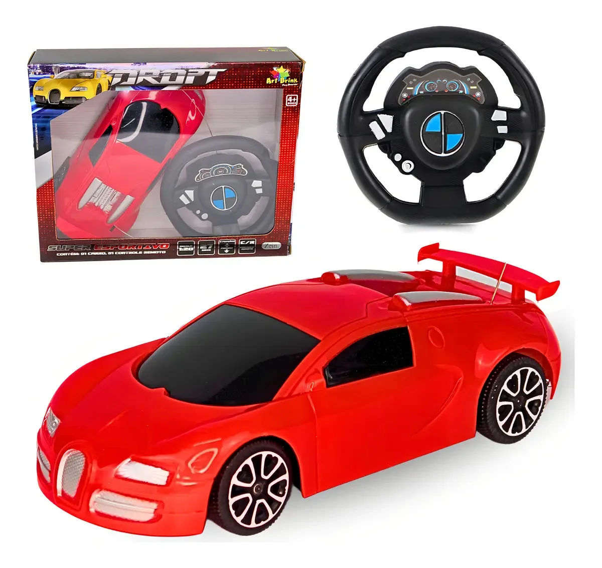 Carro Dropt Controle Remoto 3 Funcoes Cores Sortidas Art Brink