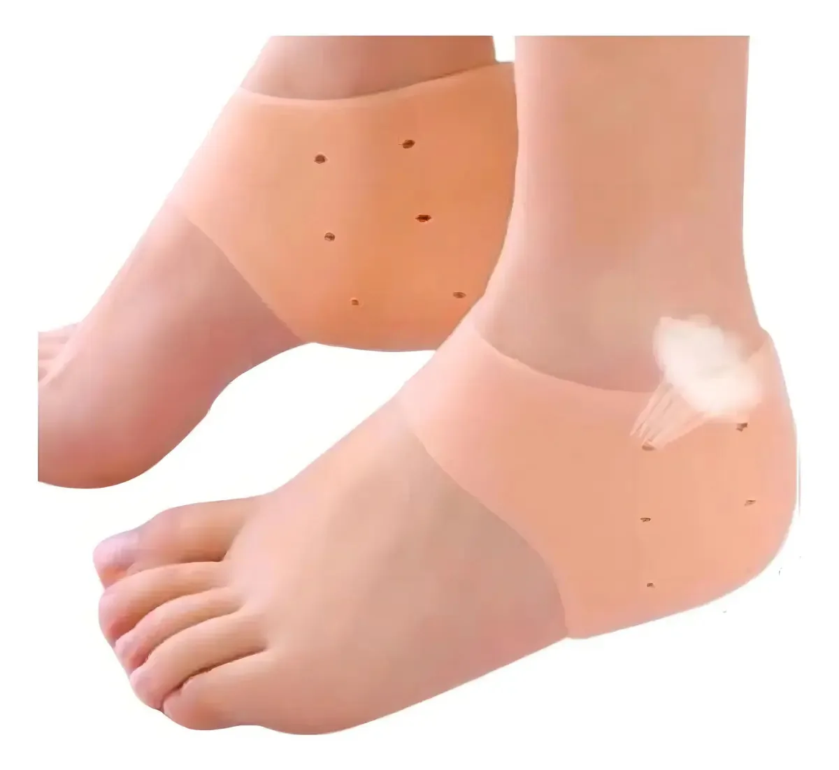 Protetor de Calcanhar Gel Silicone Bege Doctor Z para Fascite Plantar Esporão