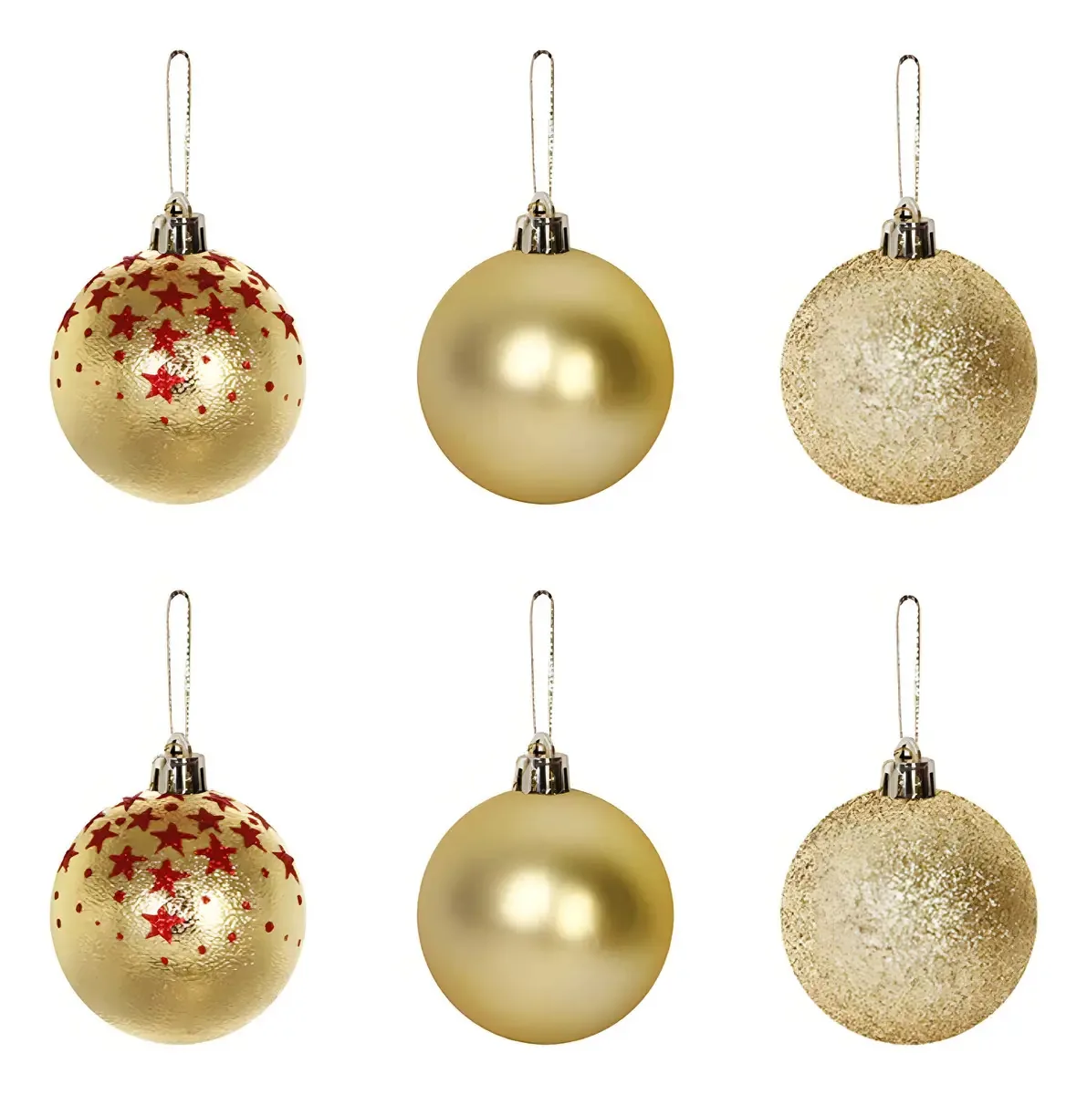Enfeite Natalino Kit Bolas Natalinas Nº5 Cor Dourado Liso