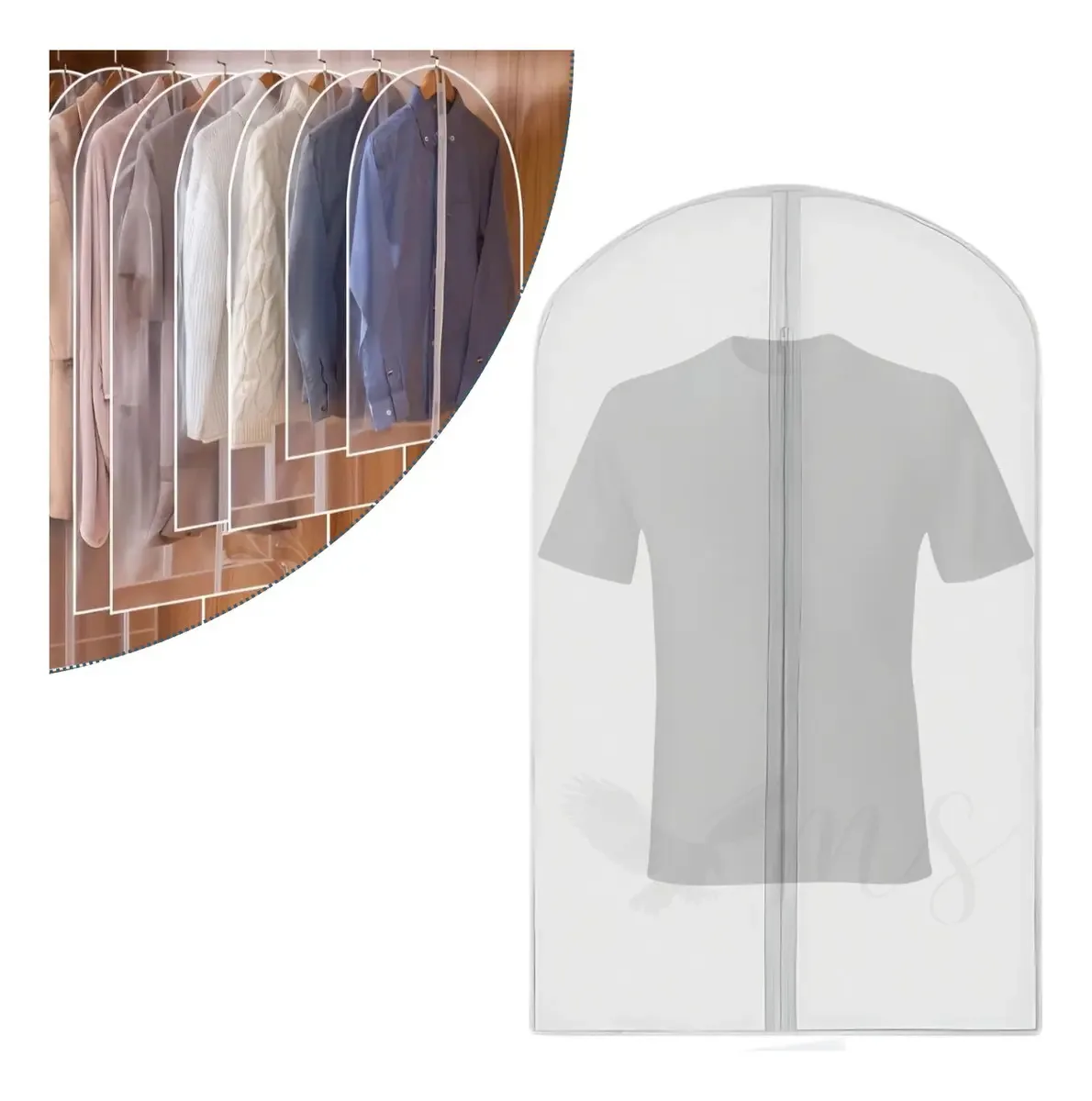 Kit 3 Capas Protetoras Malaq Vestidos Casacos Transparente C/Zíper 60x80