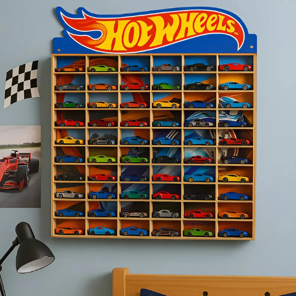 Expositor Para Coleção N.g Decorações Estante Porta Carrinhos Cor Colorido 45cm De Altura 45cm De Ancho 5cm De Profundidade