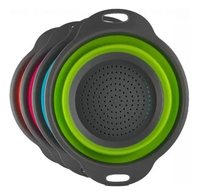 Escorredor De Alimentos Massas Legumes Retrátil Silicone
