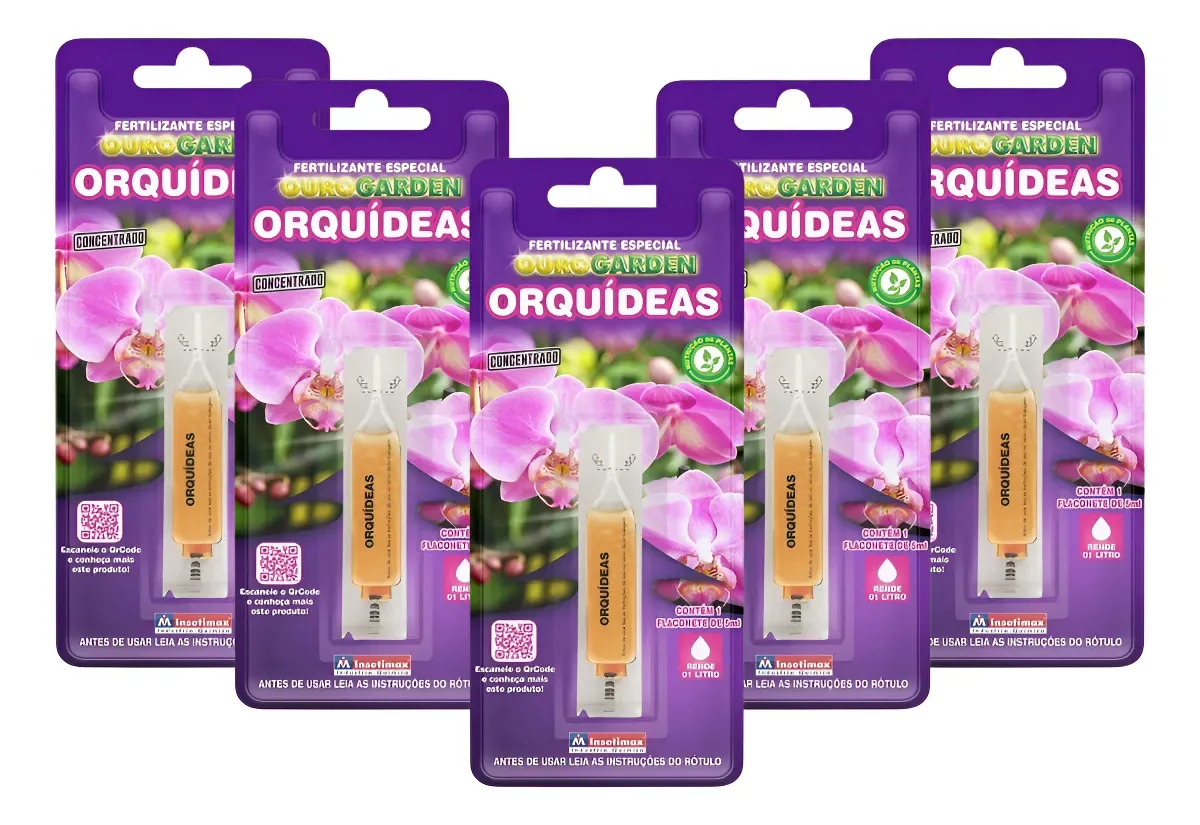 Kit Com 5 Fertilizantes Orquídeas Monodose Insetimax - 5ml
